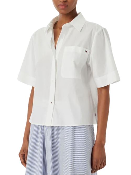 Camicia in popeline a maniche corte Tommy Hilfiger | WW0WW48899YCF
